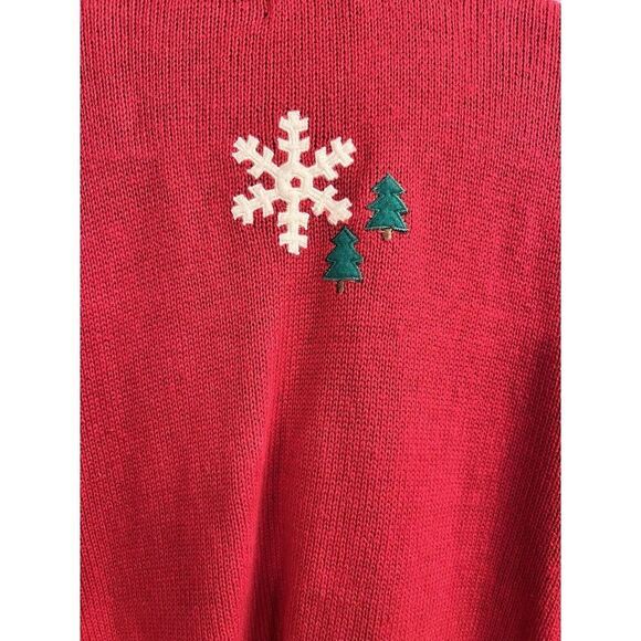 Vintage Womens UGLY CHRISTMAS SWEATER  XL petite Studio Joy full‎ zip EUC - Picture 4 of 8